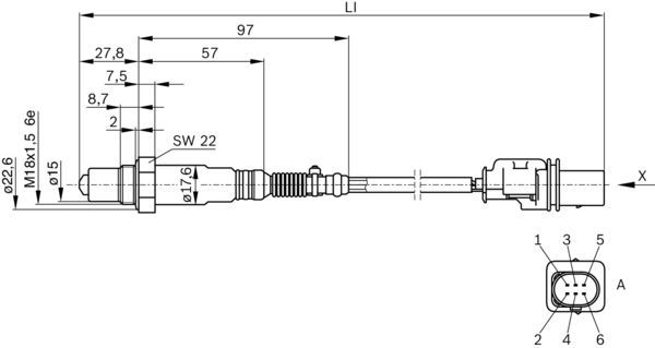 Bosch Sonda Lambda 258017025 Ricambi auto SMC