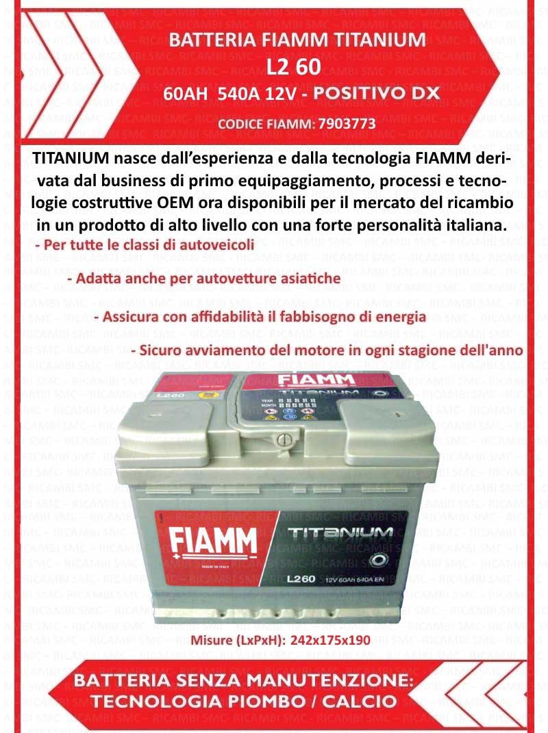 FIAMM - Batteria Auto Fiamm L2 60p Titanium Pro 60 Ah 540 A 12 V - 7905147  - ePrice