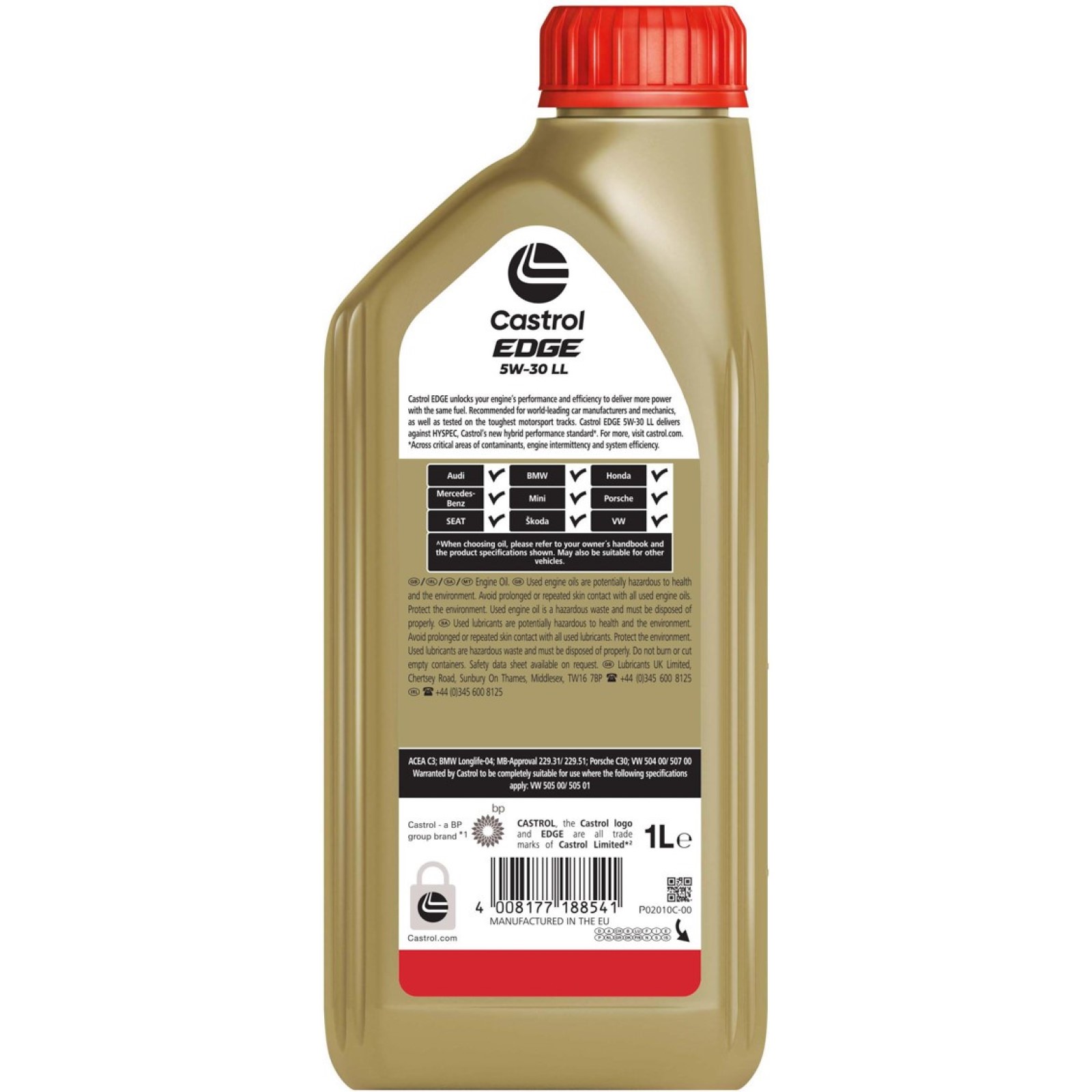 Olio castrol edge 5w-30 ll, Olio per autoveicoli