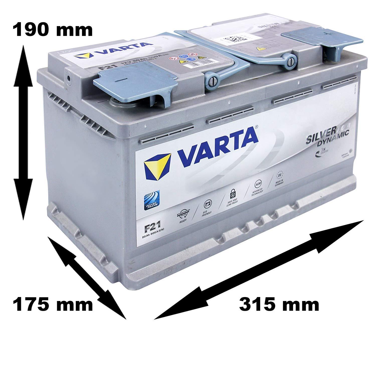 Batteria Auto Varta AGM Start&Stop 80Ah 800A - Ricambi auto SMC