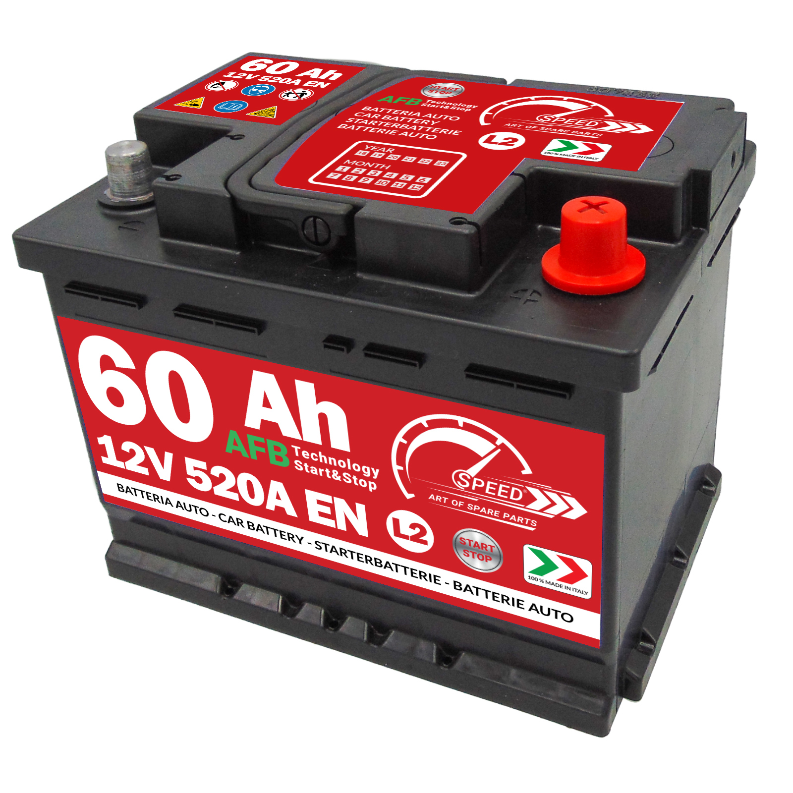 Batteria Auto Speed 60Ah 520A Start&Stop AFB - Ricambi auto SMC