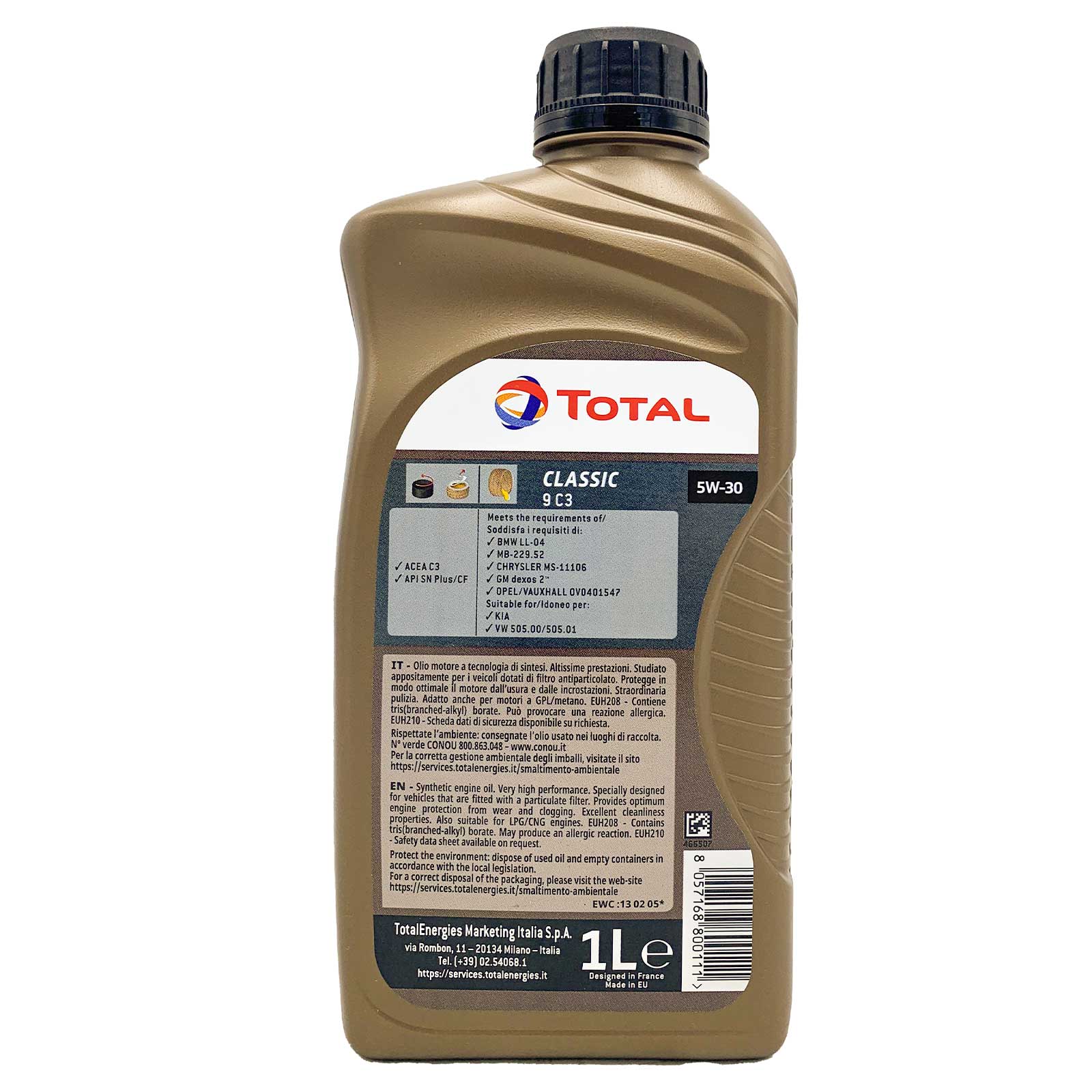 Total Olio Motore 5w40 Classic 9-1Lt