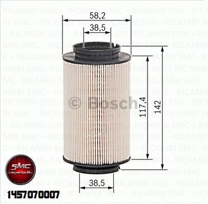 Filtro Carburante Bosch 1457070007 Audi, Skoda - Ricambi auto SMC