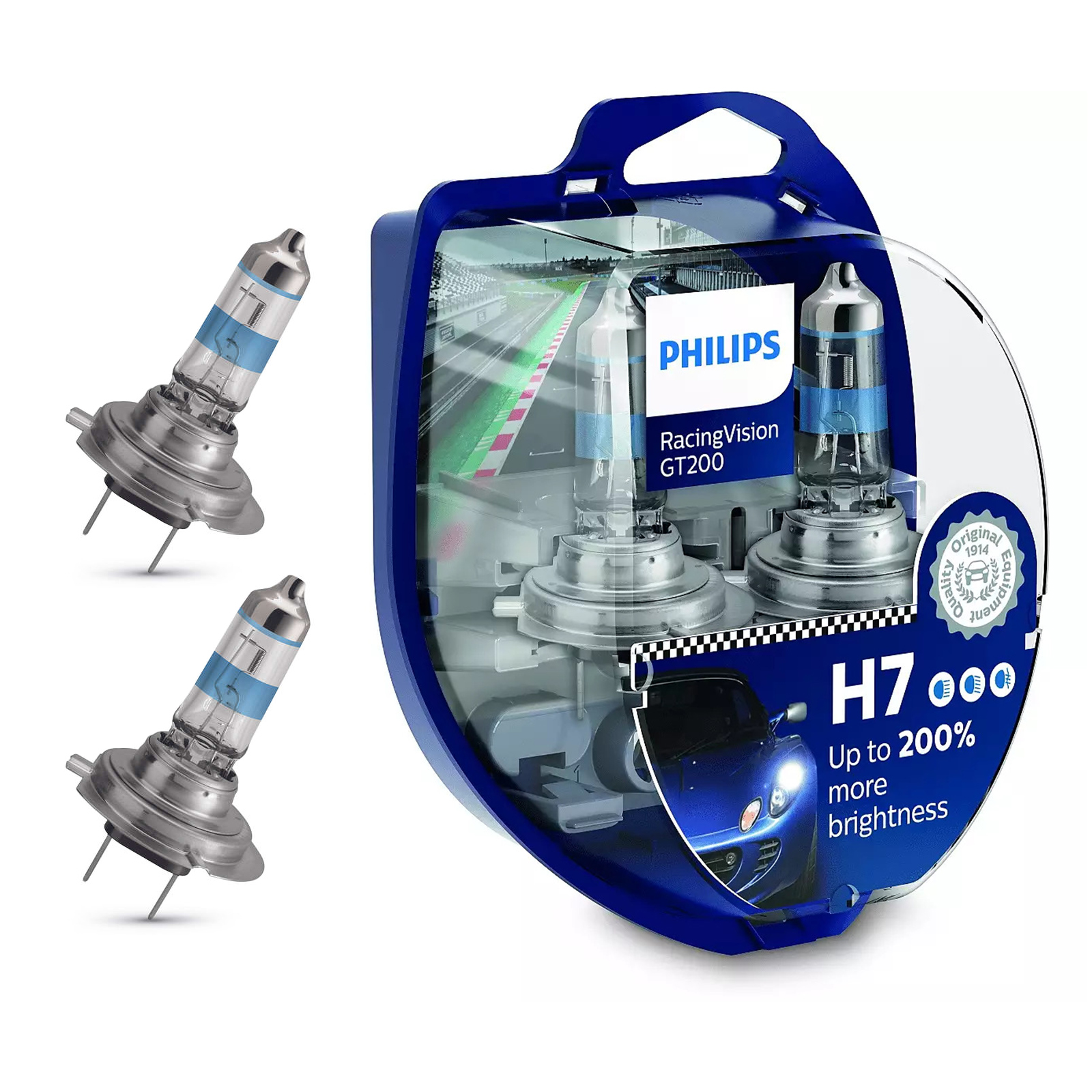 2x Philips H7 Racing Vision GT200 LAMPADE AUTO lampadine potenti +200% luce